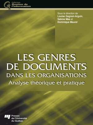cover image of Les genres de documents dans les organisations